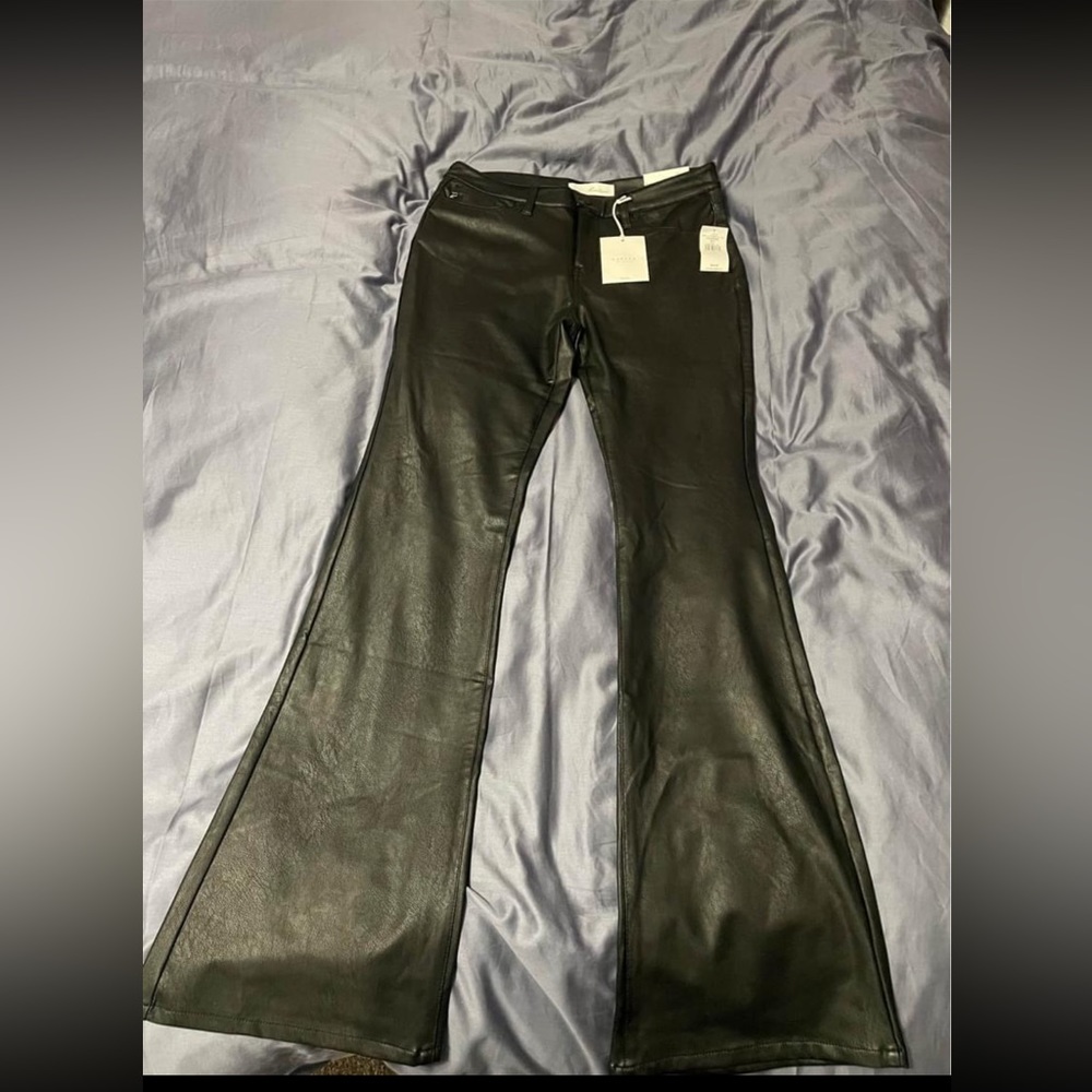 Kancan Mid Rise Flare Faux Leather Pants - NWT